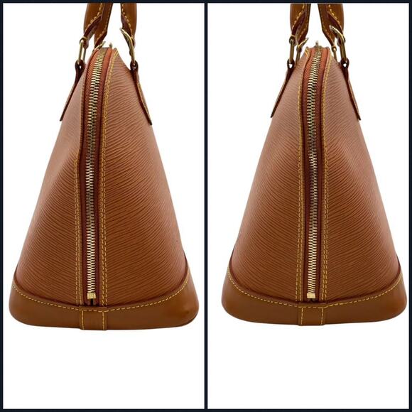 Louis Vuitton Epi Alma Brown Zipangu Gold Handbag W/ Padlock, Keys & Dustbag Y2K - Picture 7 of 16